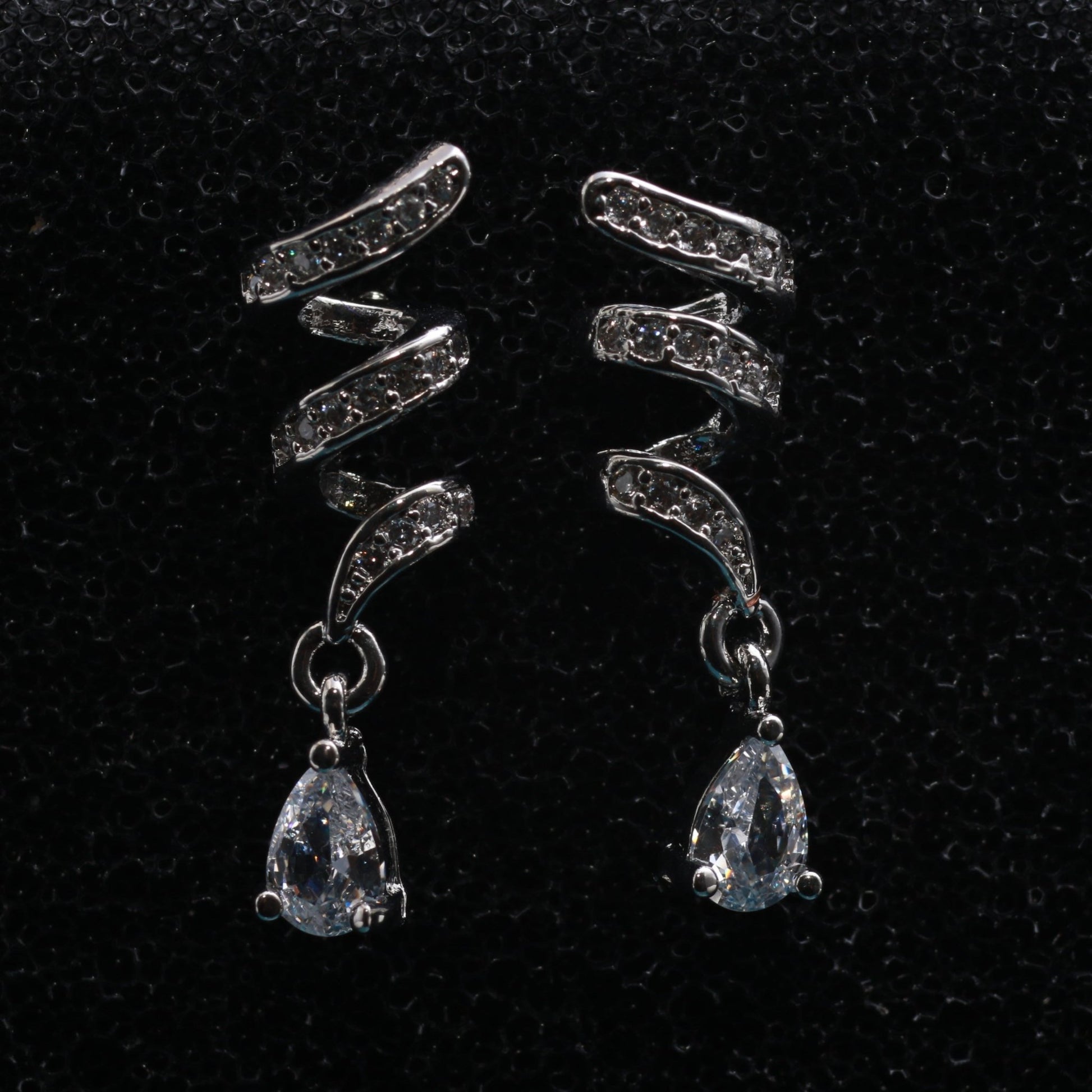 Spiral Diamond Drop Earrings - Maxiblink