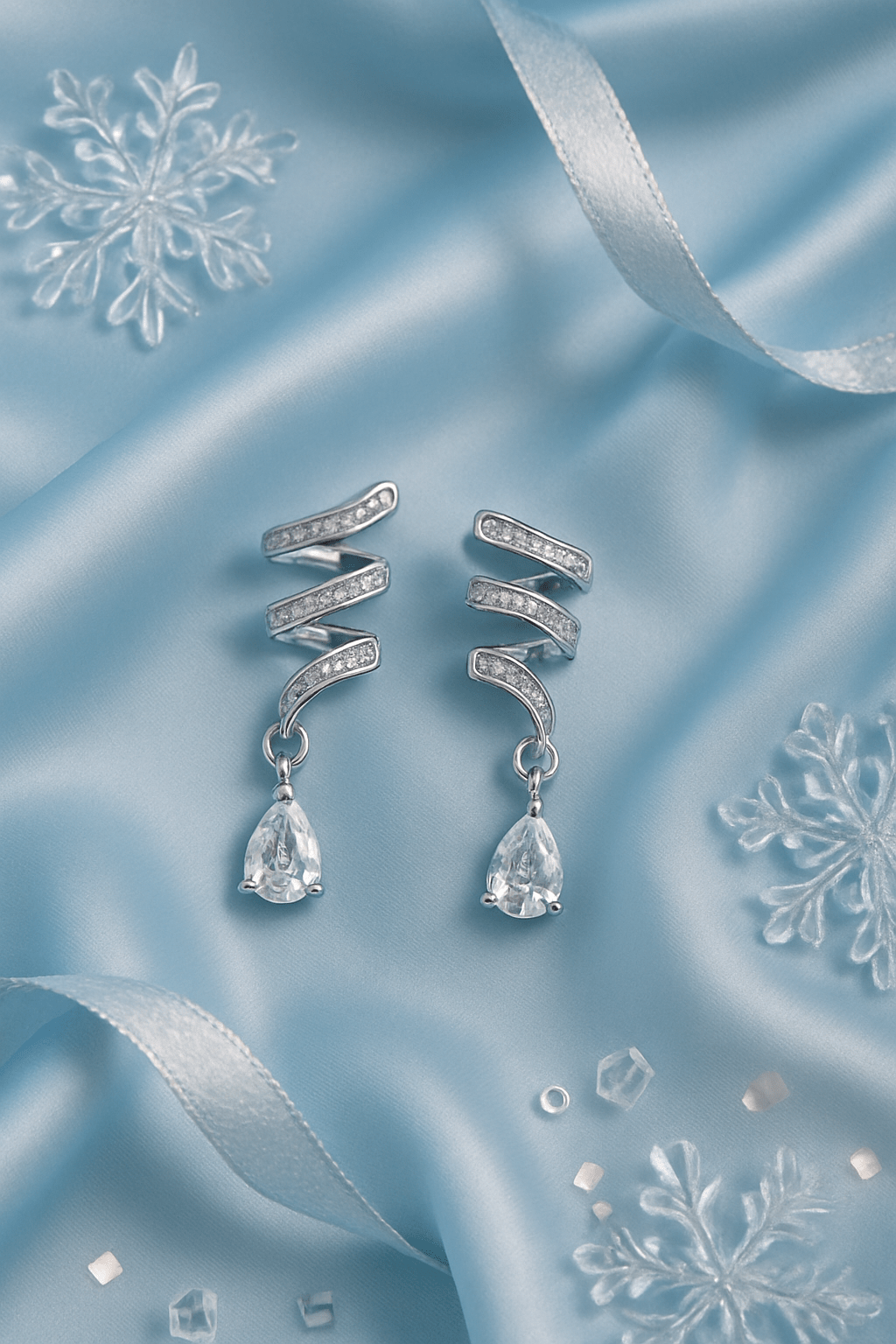 Spiral Diamond Drop Earrings - Maxiblink