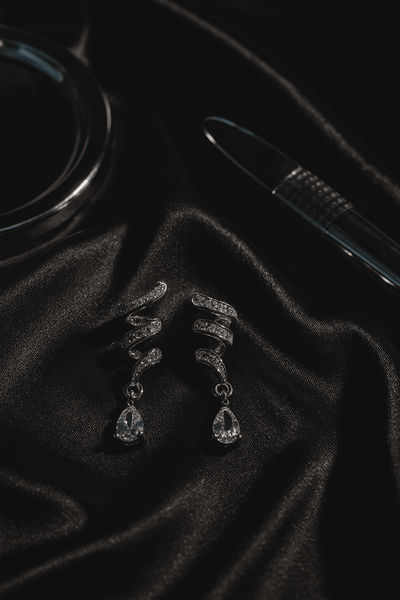 Spiral Diamond Drop Earrings - Maxiblink