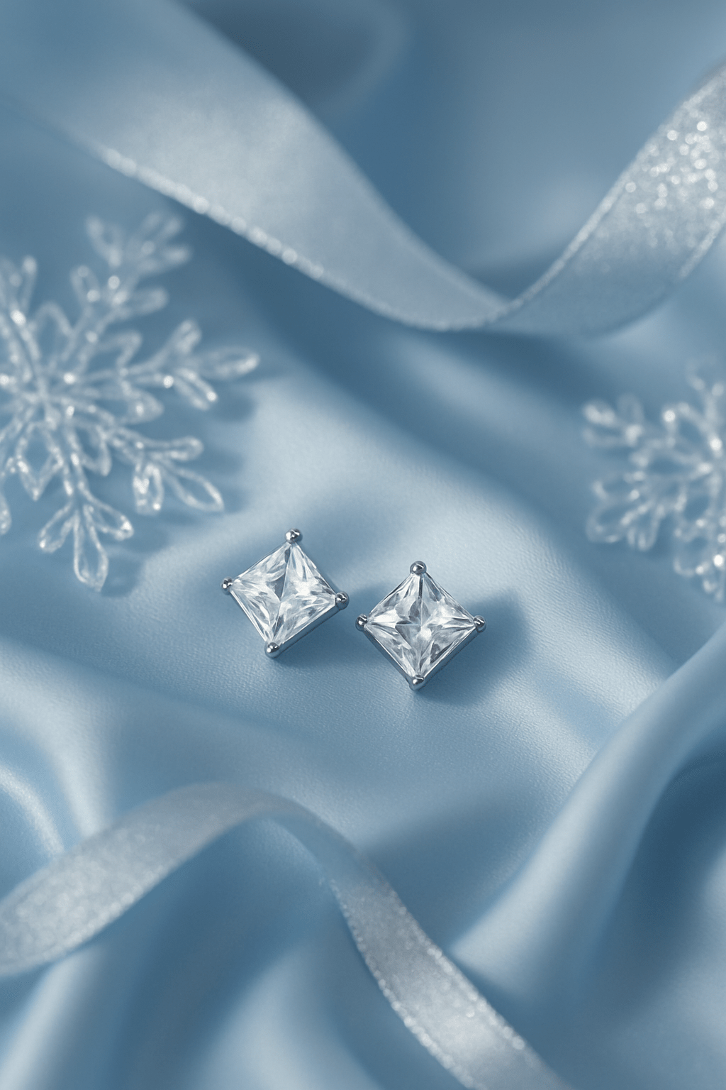 Square Clear Stud Earrings - Maxiblink