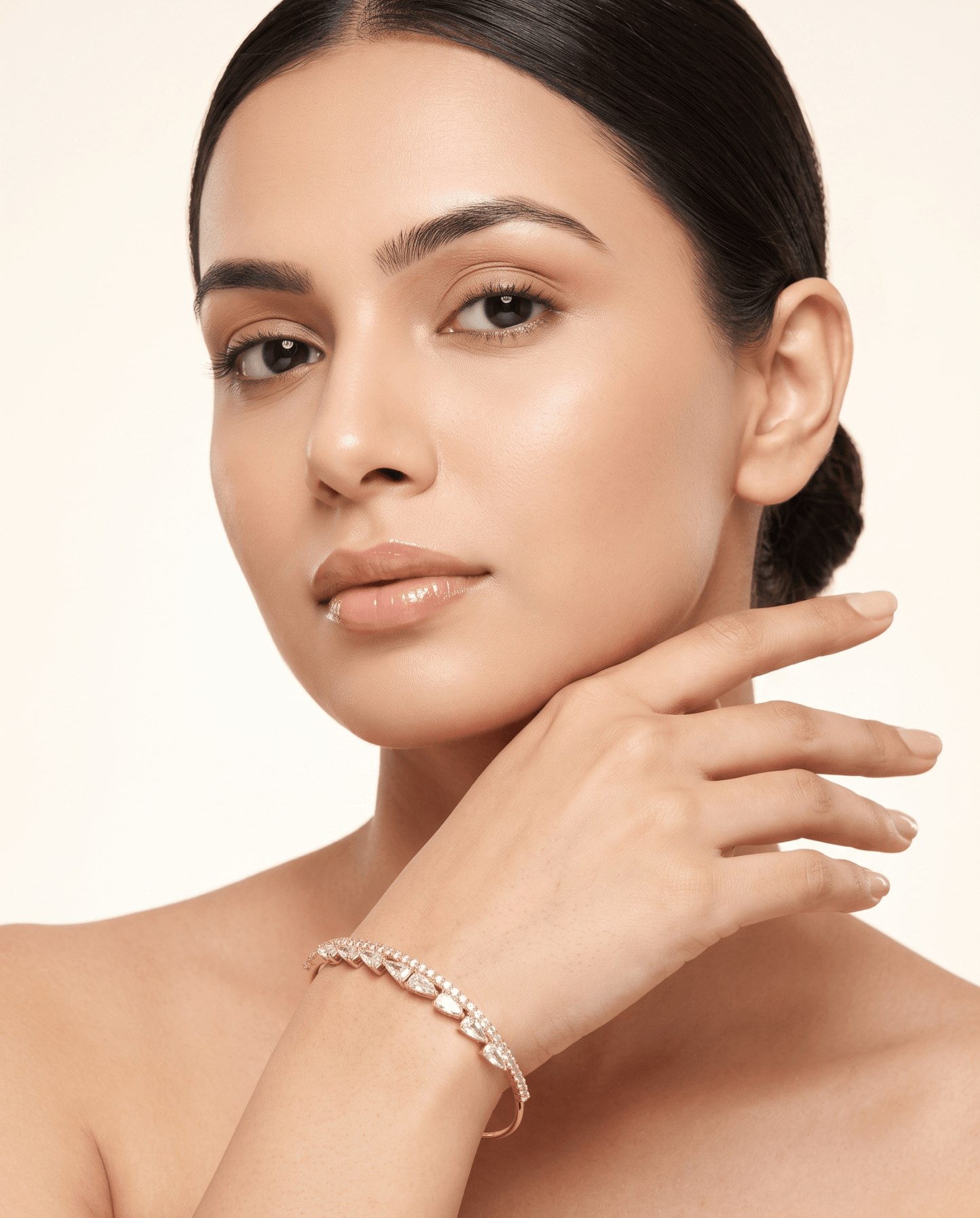 Staggered Baguette Crystal Cuff Bracelet - Maxiblink