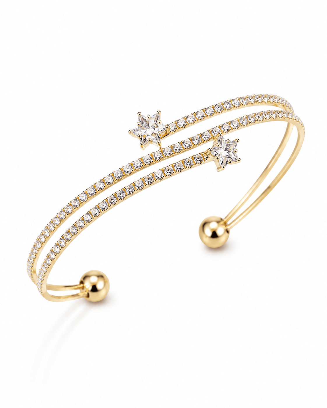 Star Tipped Crystal Coil Wrap Bracelet - Maxiblink