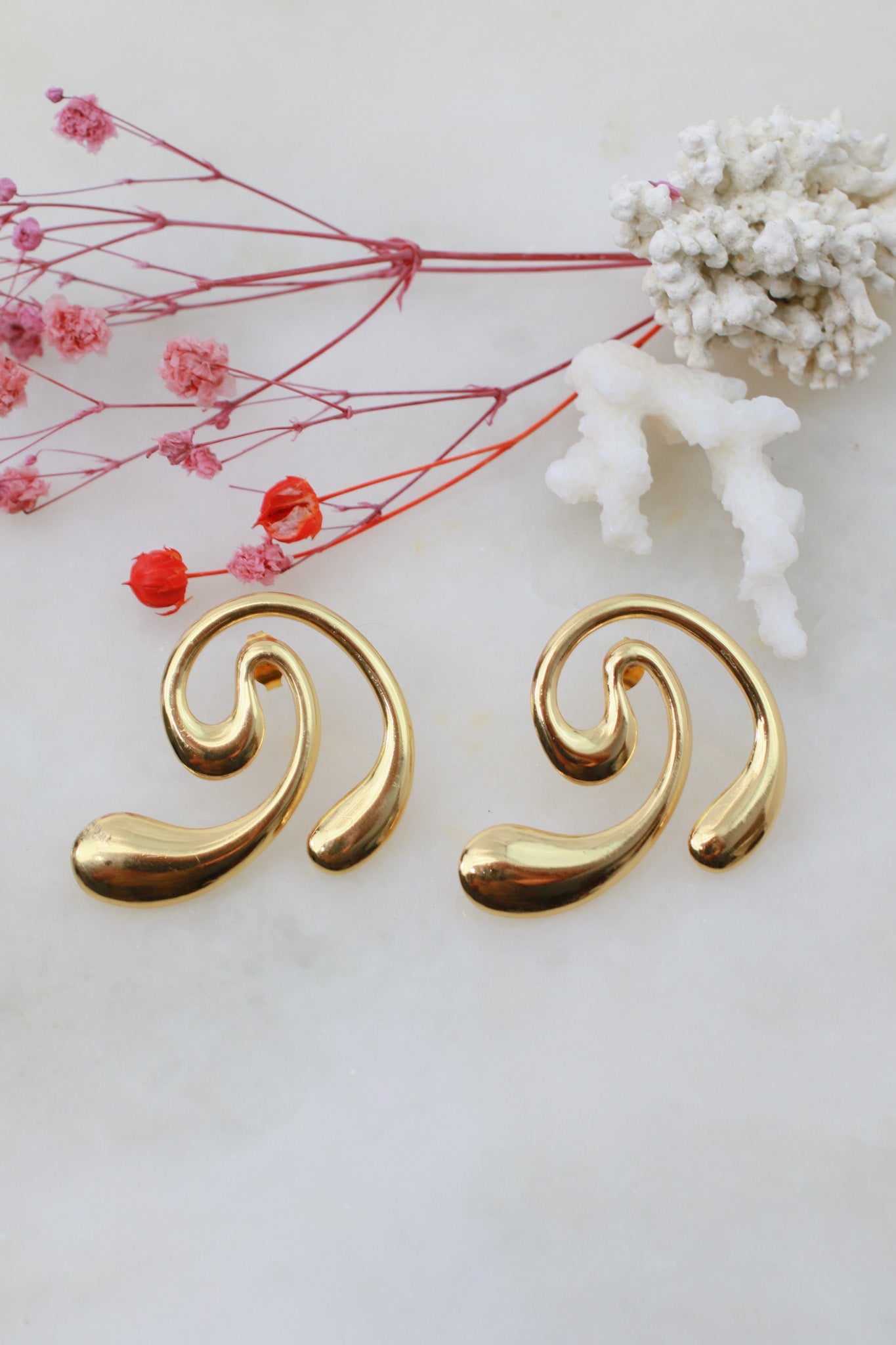 Swirl Drop Earrings – 18K Gold Plated - Maxiblink