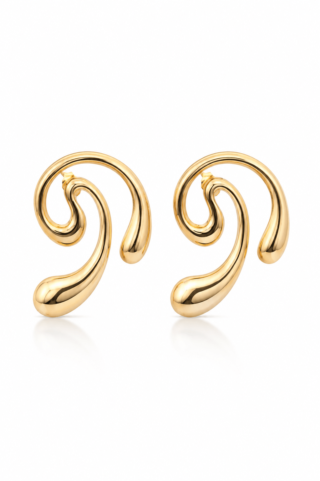 Swirl Drop Earrings – 18K Gold Plated - Maxiblink