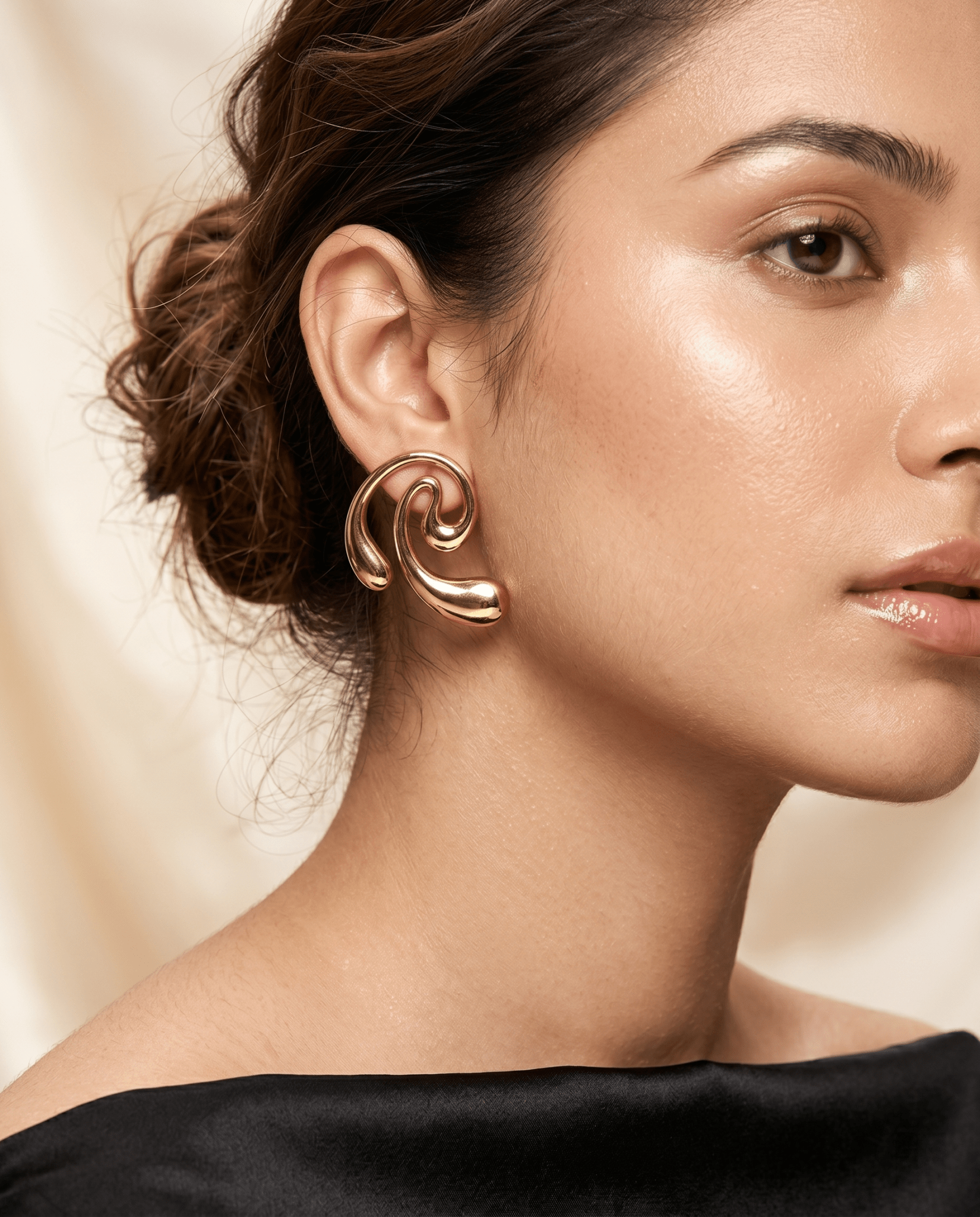 Swirl Drop Earrings – 18K Gold Plated - Maxiblink