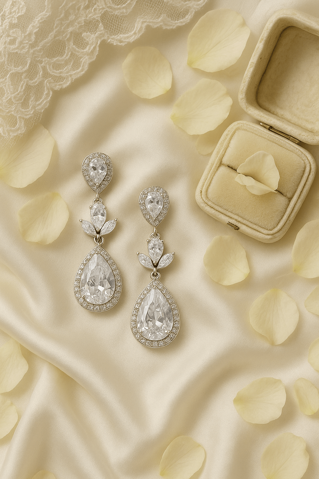 Teardrop Bridal Crystal Earrings - Maxiblink