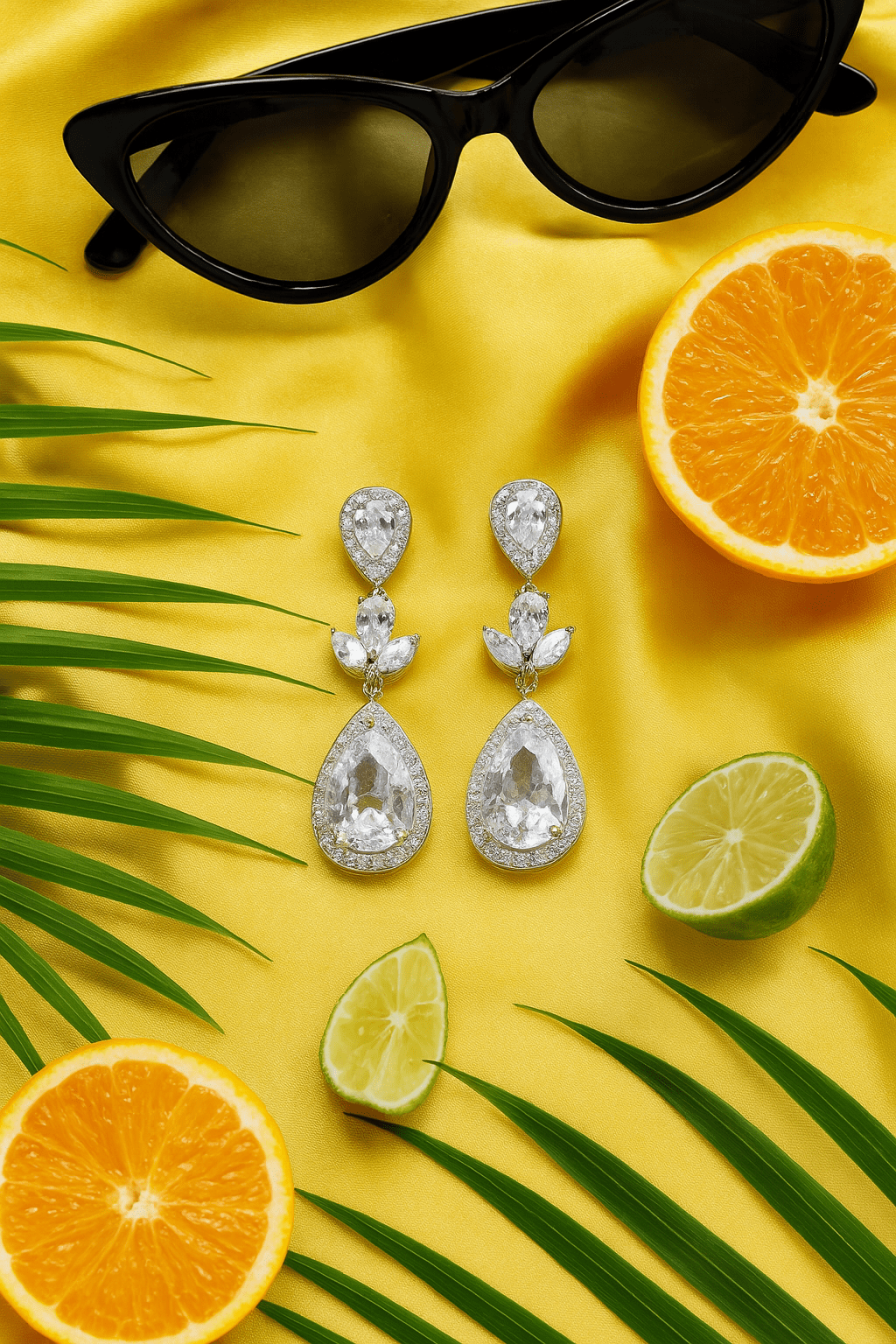 Teardrop Bridal Crystal Earrings - Maxiblink