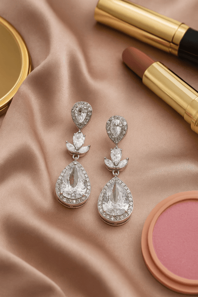 Teardrop Bridal Crystal Earrings - Maxiblink