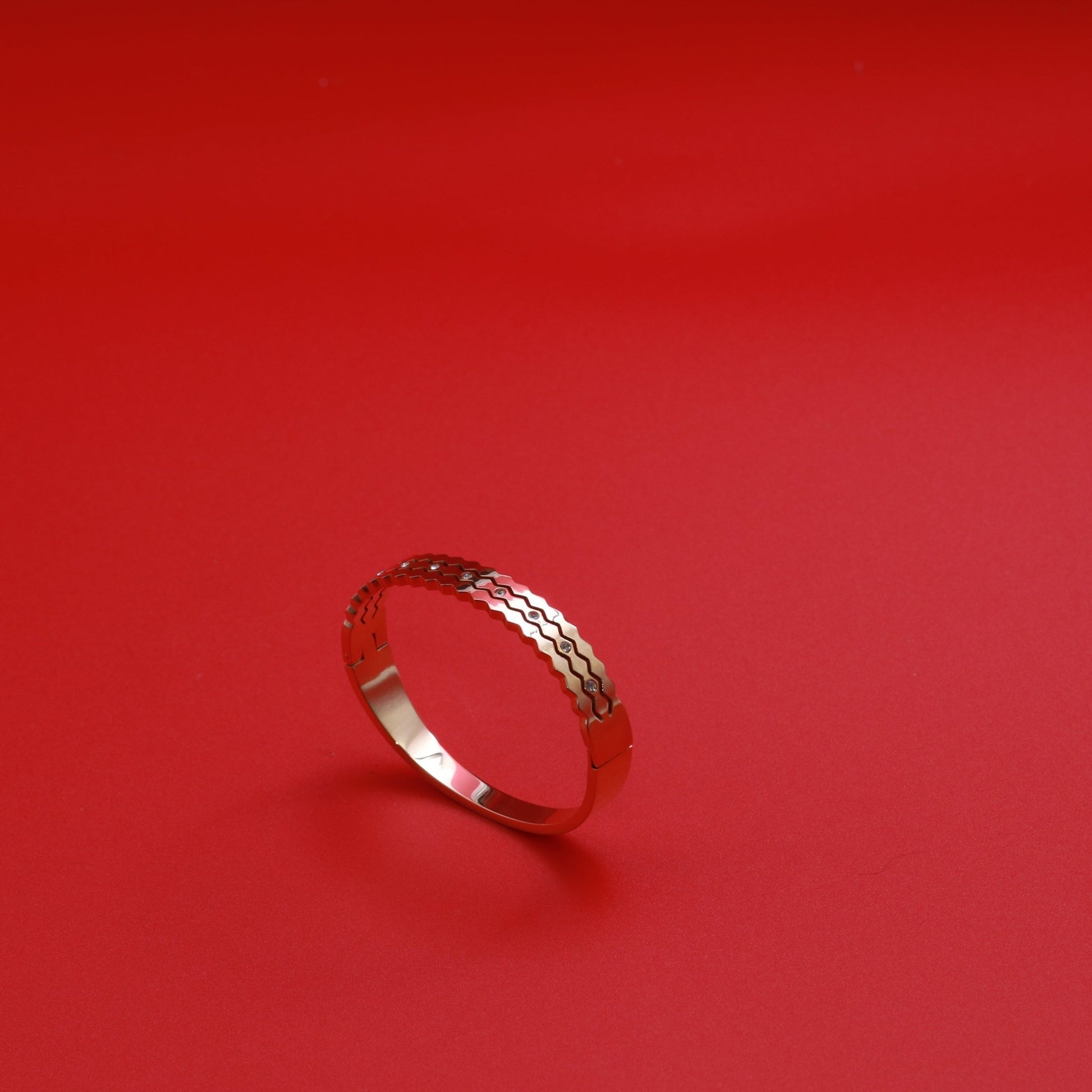 Textured Gold Stud Bangle - Maxiblink