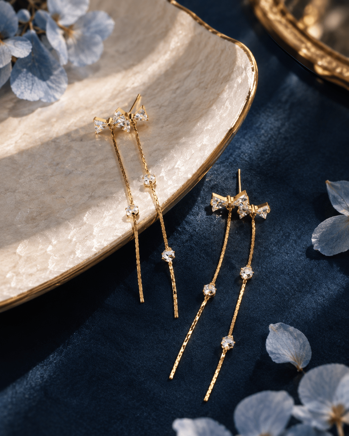 Triangle Crystal Bar Drop Earrings - Maxiblink