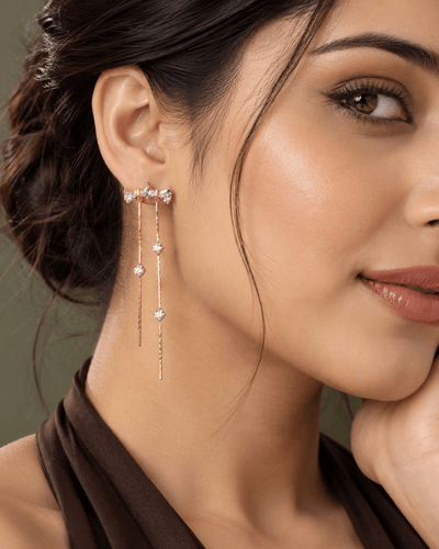 Triangle Crystal Bar Drop Earrings - Maxiblink