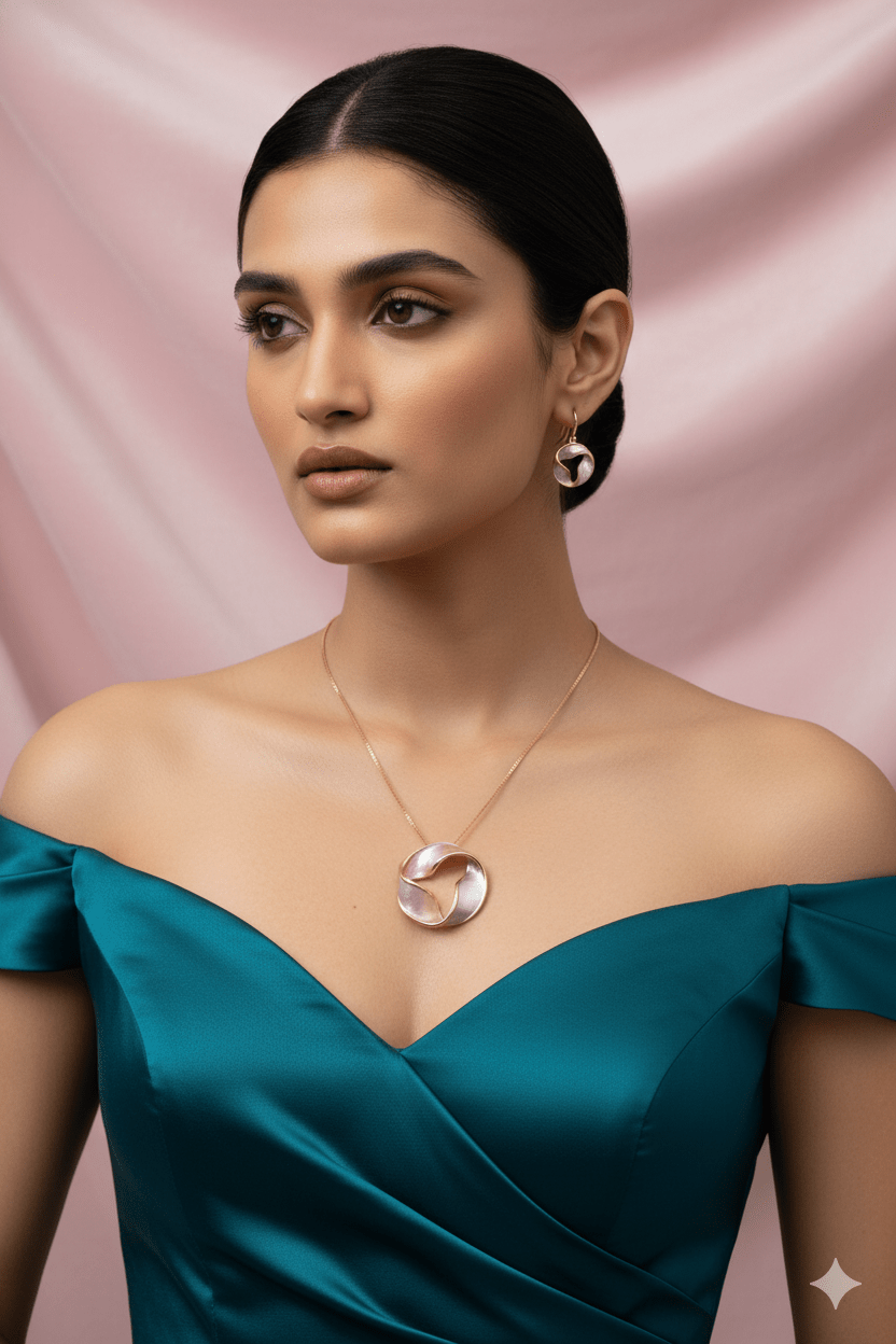 Trio Wave Circle Pendant Set - Pink, Rose & Silver Enamel | Luxury Long Lasting Pendant Set - Maxiblink