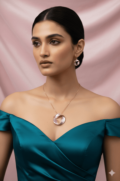 Trio Wave Circle Pendant Set - Pink, Rose & Silver Enamel | Luxury Long Lasting Pendant Set - Maxiblink