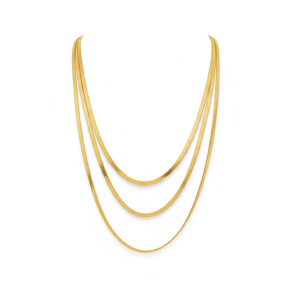 Triple Layer Gold Chain Necklace – Anti - Tarnish Sleek Design - Maxiblink