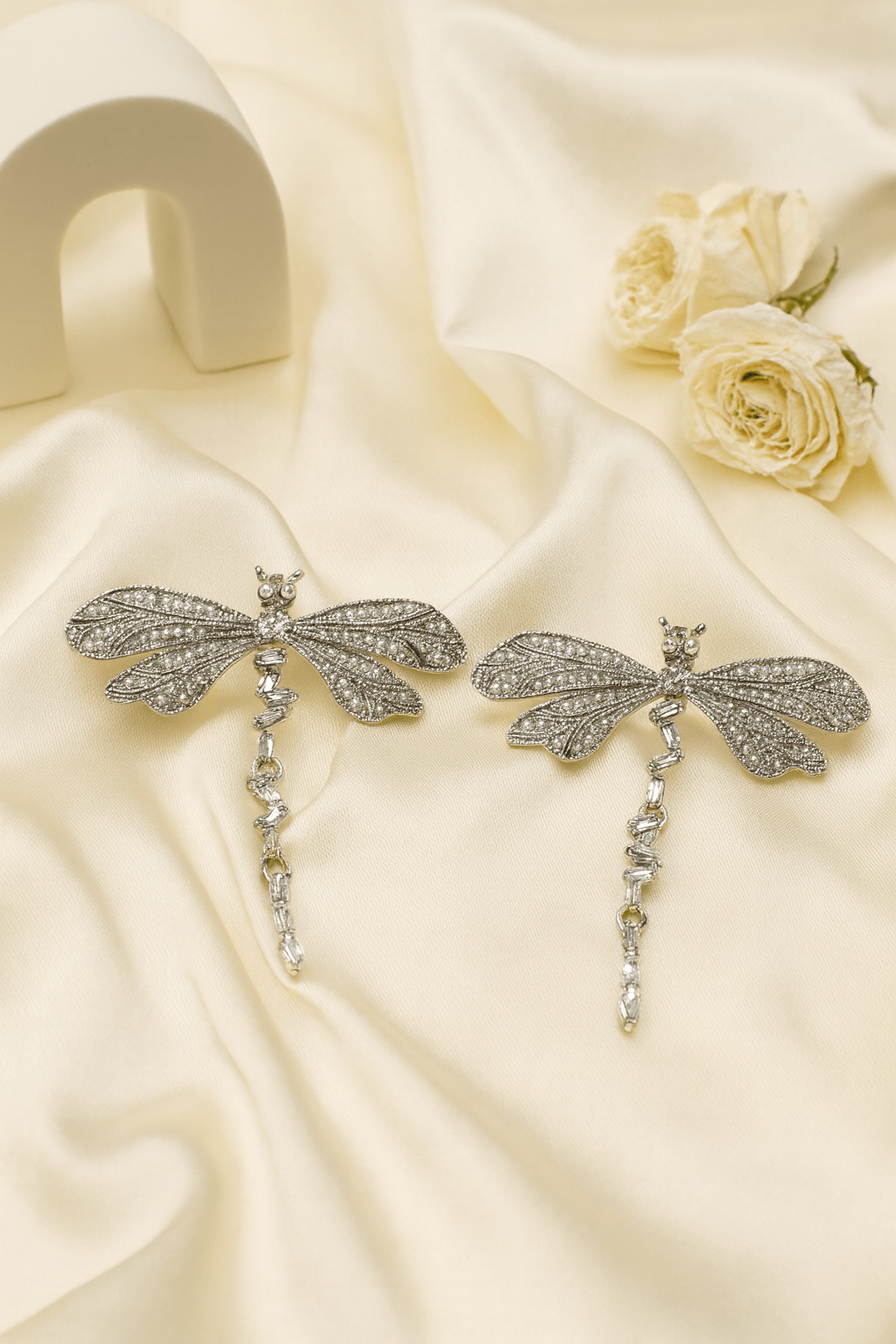 Vintage Dragonfly Stud Earrings – Antique Finish Anti - Tarnish Design - Maxiblink