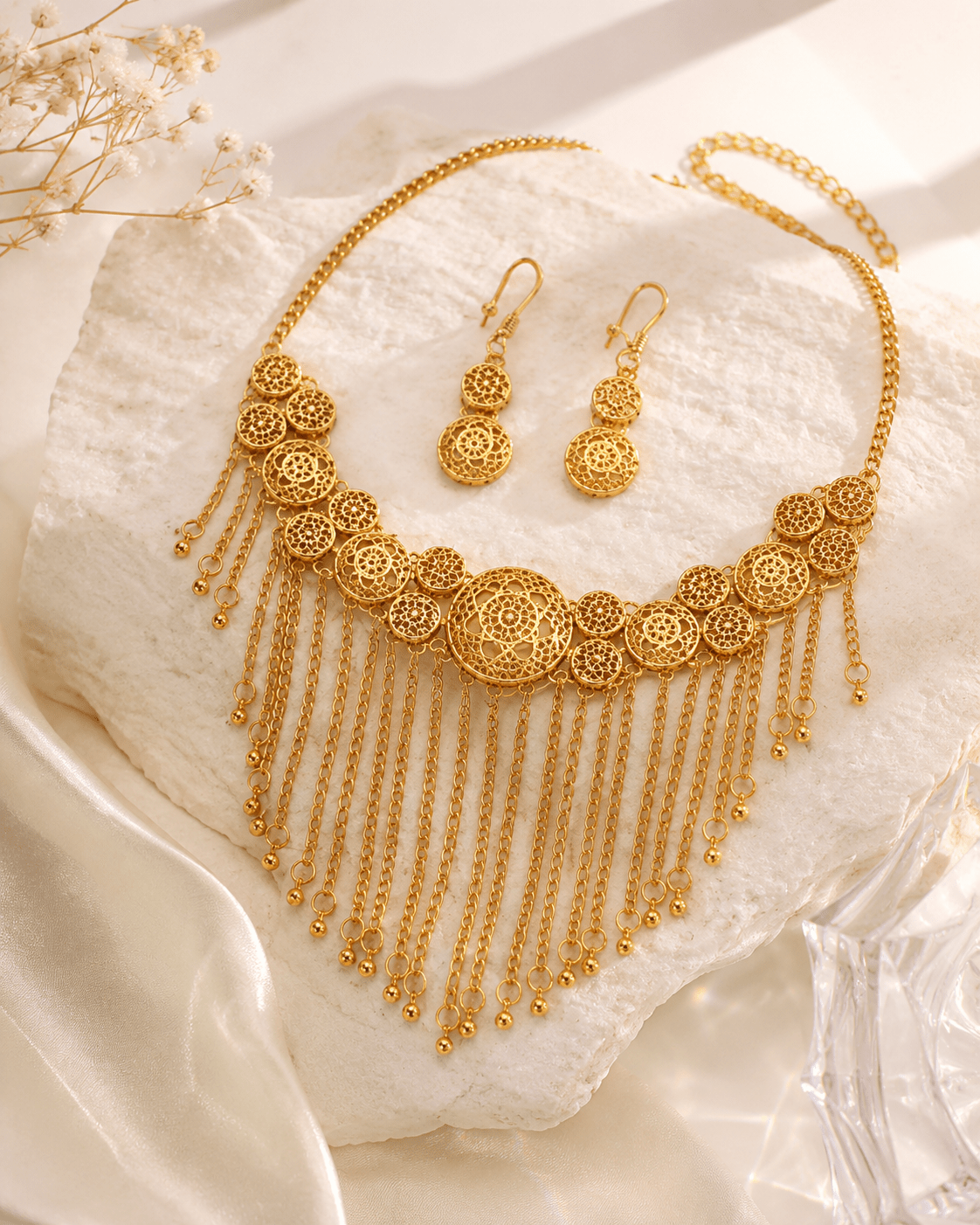 Vintage Royal 16K Gold Geometric Jewellery Set - Maxiblink