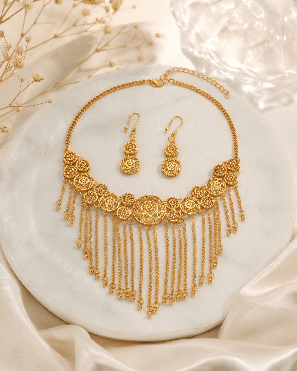 Vintage Royal 16K Gold Geometric Jewellery Set - Maxiblink