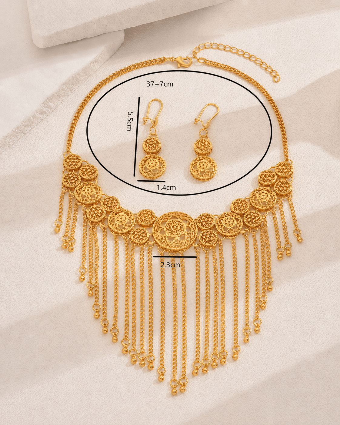 Vintage Royal 16K Gold Geometric Jewellery Set - Maxiblink