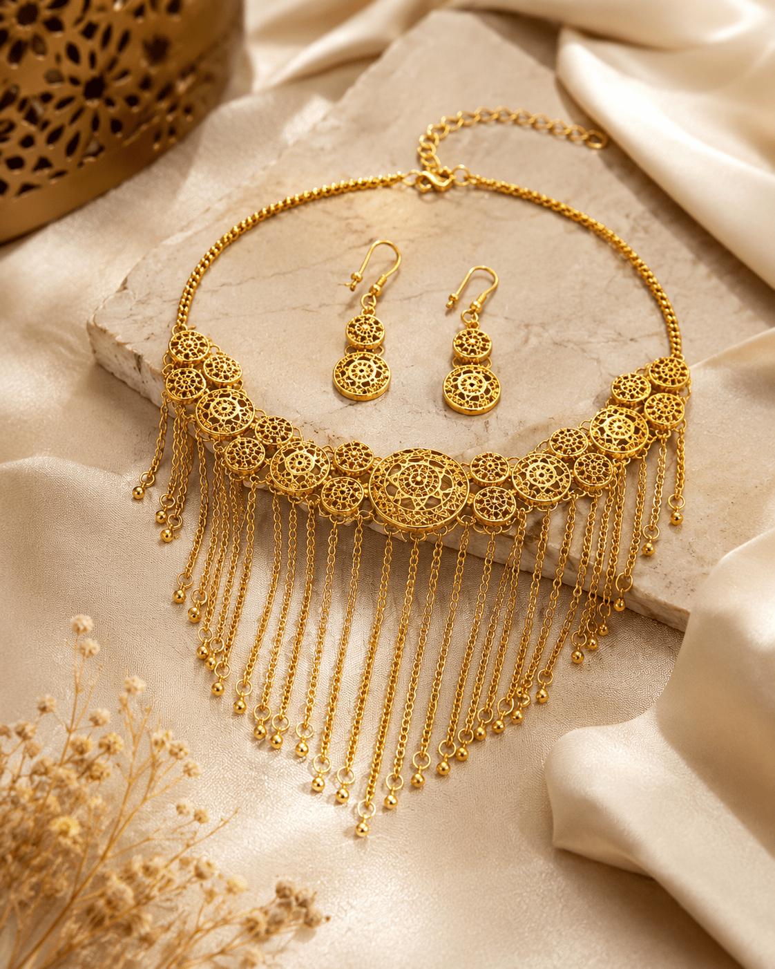 Vintage Royal 16K Gold Geometric Jewellery Set - Maxiblink