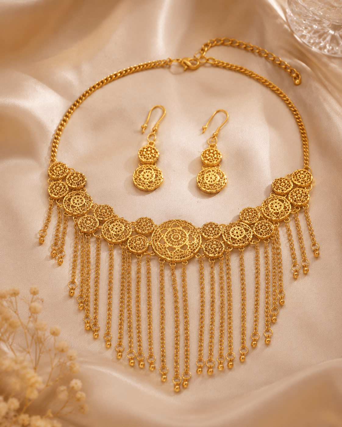 Vintage Royal 16K Gold Geometric Jewellery Set - Maxiblink