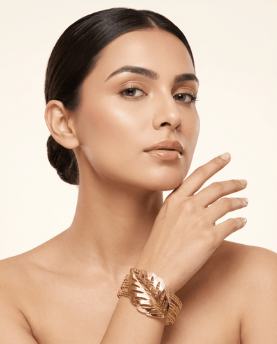 Wrapped Leaf Wire Cuff Bracelet - Maxiblink