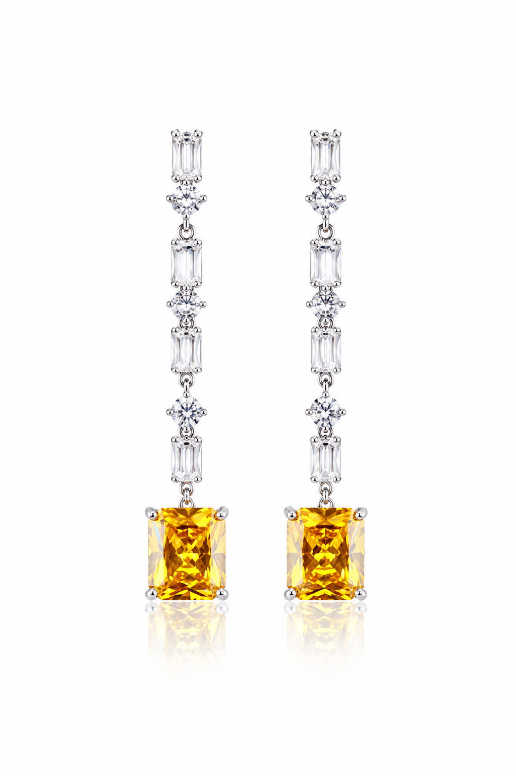 Yellow Canary Crystal Long Drop Earrings - Maxiblink